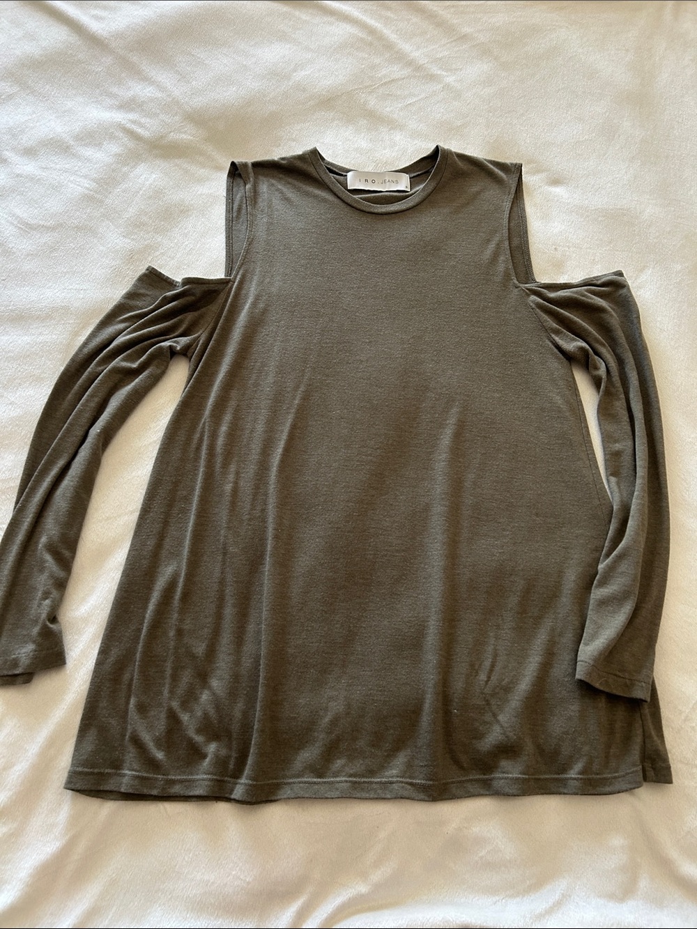 IRO Olive Green Cold-Shoulder Long Sleeve Tunic